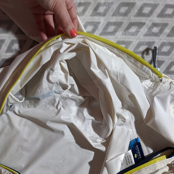 Sperry Top Sider White Rain Jacket Size Medium - Picture 9 of 15